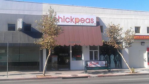 outside Chickpeas at Chickpeas Vegetarian in Los Angeles