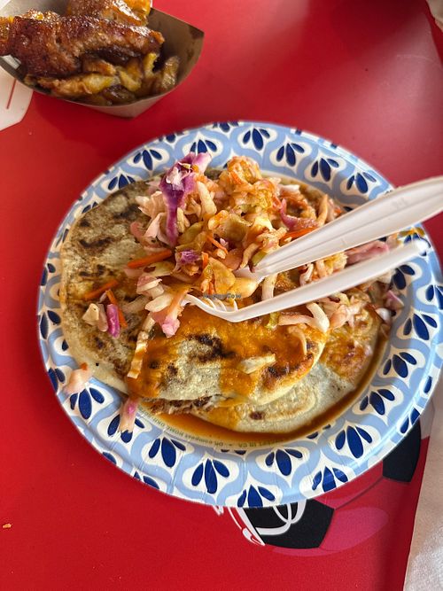 Bean pupusa   at Sarita's Pupuseria in Los Angeles