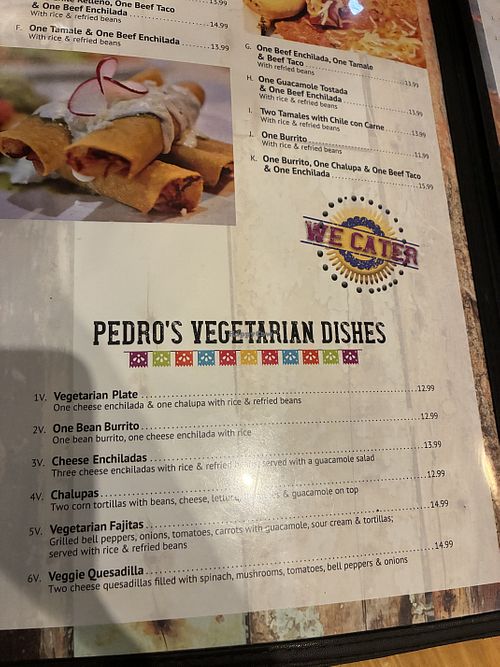 Menu   at Pedros Tacos & Tequila Bar in Semmes
