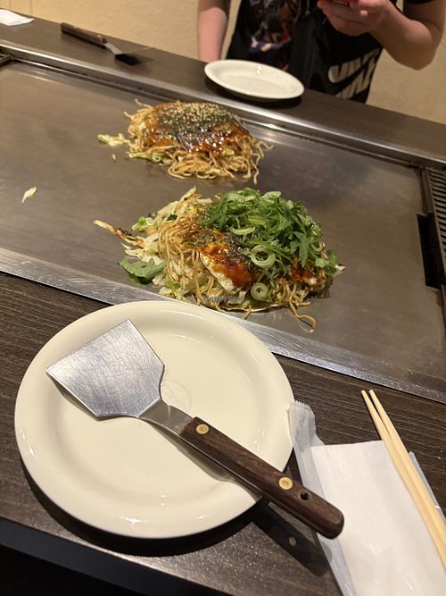 Vegetarian okonomiyaki (can be made vegan)  at Okaya in Hiroshima