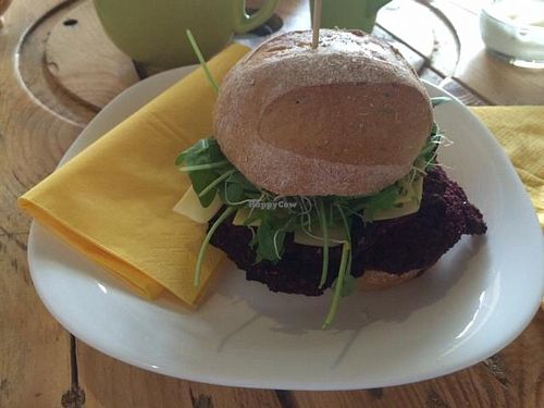 beetroot burger at miXtura in Poznan