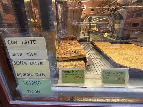 Make sure to try the Foccasia Dolce! It is ONLY available here.  at Forno a Vapore Amedeo Giusti in Lucca