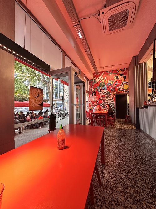 Vibe, decor. Outdoor seating hard to get   at Banh Mi Club in Barcelona