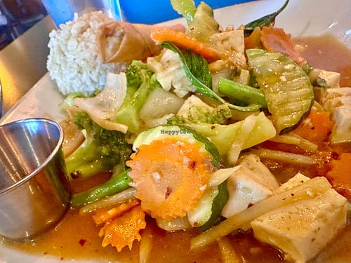 Thai basil steamed tofu brown rice   at Smile Lao Thai  in Tempe