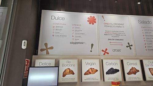 Menu at Crois Spazio Bar in Barcelona
