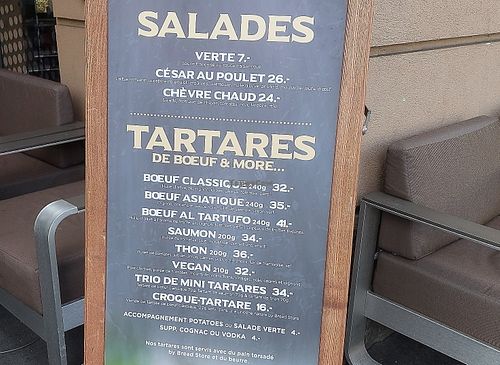 Carte at Mad House Restaurant Lausanne in Lausanne