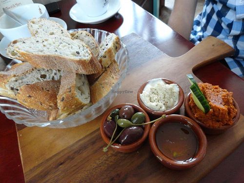 Bread with olives, oil, tapenade and aioli at Koffie ende Koeck in Amsterdam