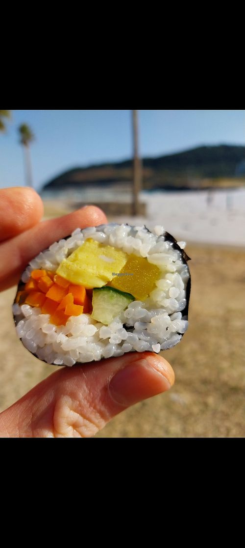 Hamdeok beach is just down the road. Buy your veggie Kimbap and go enjoy it at the beach. at Gim Yeosane - 김여사네 in Jeju