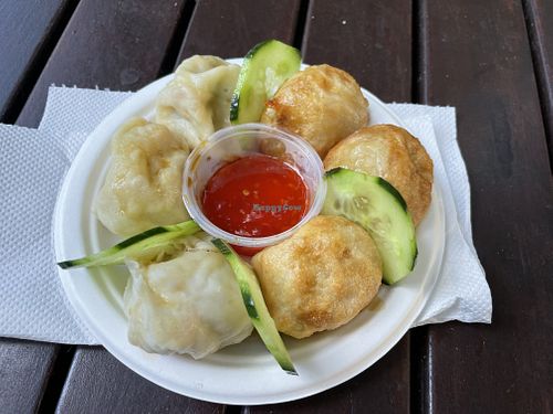 Combination of fried and steamed Momos   at Tibetan Momos in Eumundi