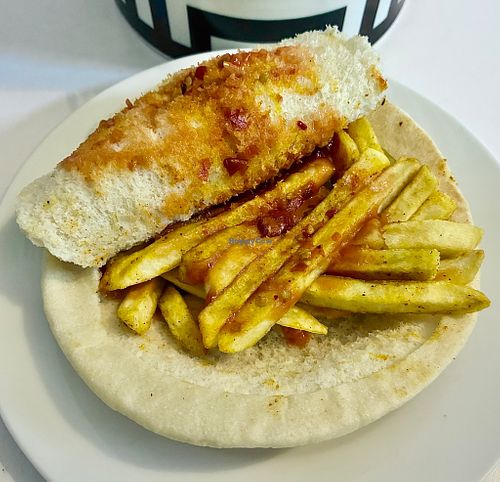 Fries sandwich  at Falafil Al Rabiah Al Khadra - Silicon in Dubai