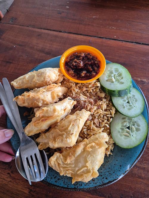 Kabuli rice and fried tofu at Wara-Wiri in 