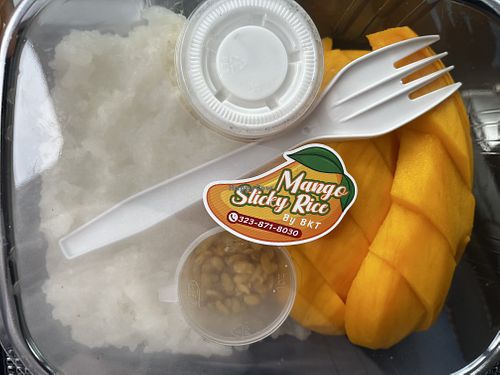Mango sticky rice  at Bhan Kanom Thai in Los Angeles