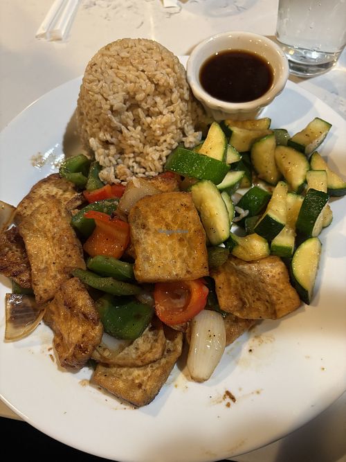 Tofu hibachi without the white saucee  at Sushi Iwa in Morrisville