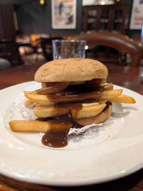 Vegan chip and gravy roll at Finn Mccools Eatery  in Hamilton