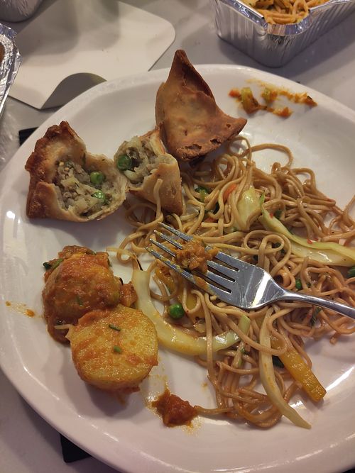 samosa, bombay, noodles at Everest Lounge  in Market Harborough