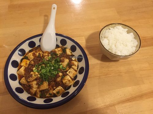 Mabo tofu and rice at Lo Fuo in Osaka