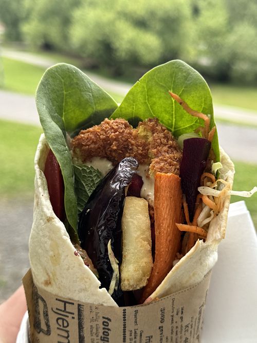 The premium falafel is a heavier and more expensive alternative   at FALAFEL n' JUICE - Torggata in Oslo