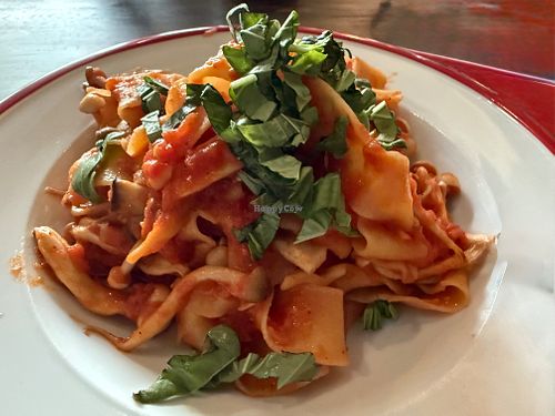 SPAGHETTI & SUNDAY RED SAUCE Added 
MYOCOPIA MUSHROOMS at Acre Pasta  in Sebastopol