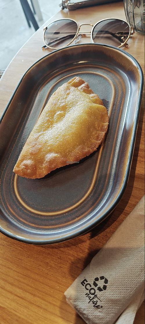 Vegan Onion and cheese empanada "toastie" at Yummy Brunch in Malaga