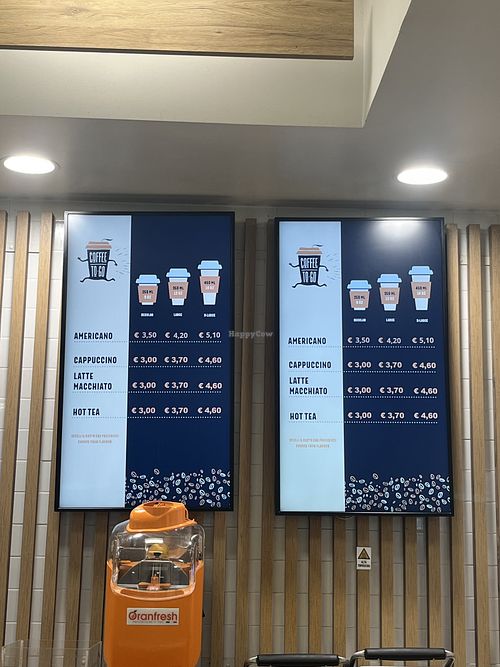 Coffee menu  at PSA - Market in Pisa