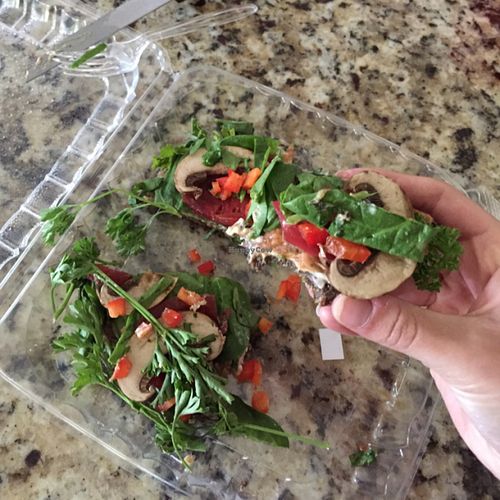 raw pizza (are most of it before i could take the pic oops) at Southern Squeeze - North in Chattanooga