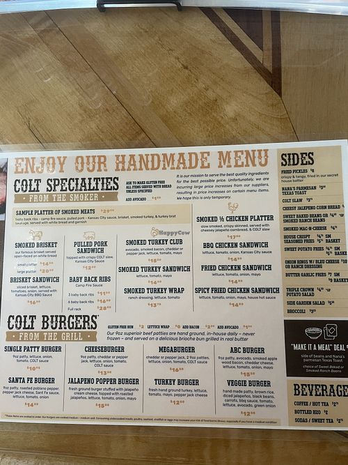 Black bean burger option is fresh  at Colt Grill BBQ & Spirits in Foley