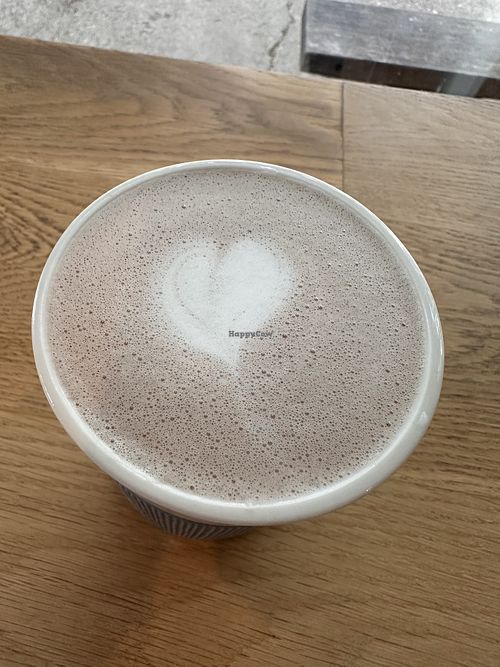 Hot chocolate with oat milk   at Upper Left Roasters in Portland