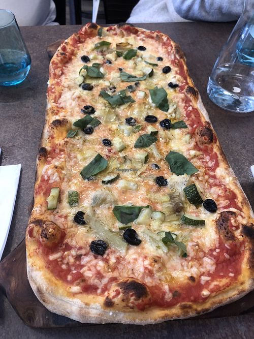 Ordered the Sicilian pizza with vegan cheese   at Nostrana in Glasgow