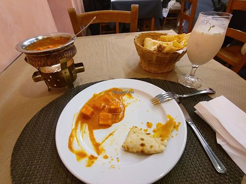 Paneer with Special nan and Masala Lassi at Saffrron in Sao Miguel