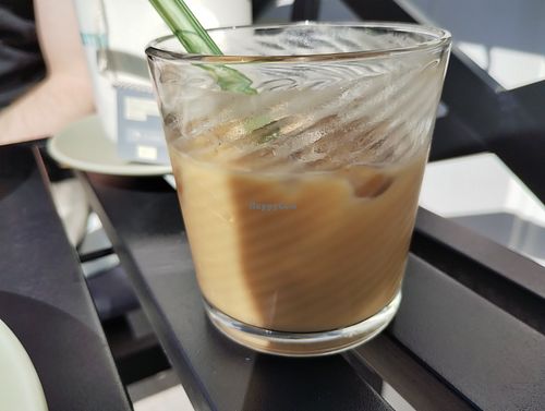 Iced Cappuchino with oat milk at Michels Café in Binz