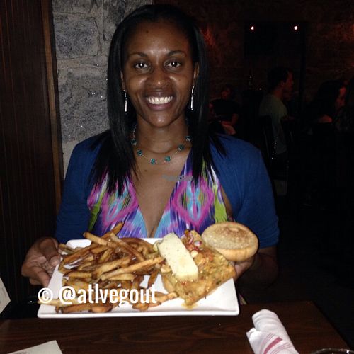 Panelle di Palermo with cashew cheese at Wrecking Bar Brewpub in Atlanta