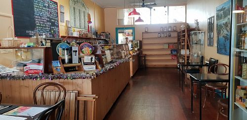 Inside, warm and cosy at Sunstream Whole foods in Portland