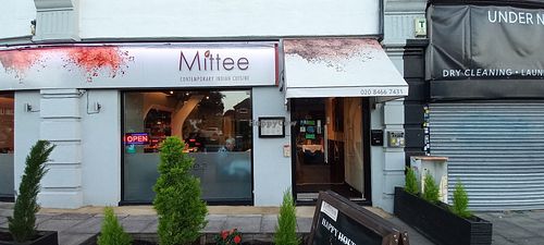 Outside at Mittee Indian Restaurant in Bromley