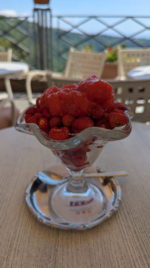 Coppa fragoline e sorbetto di fragole at Bar Delle Fragole in Nemi