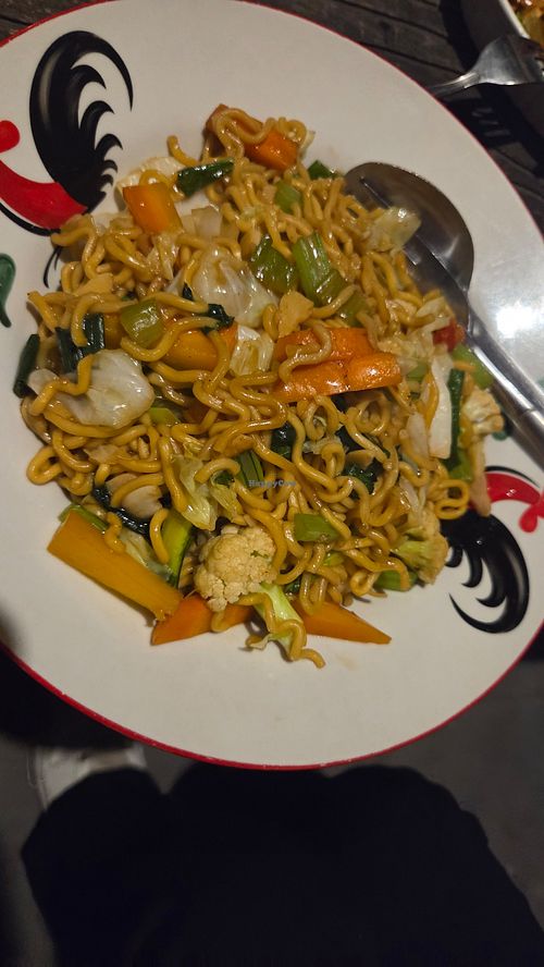 Noodles at Arjuna Vegetarian Restaurant   in Yogyakarta
