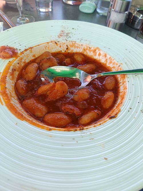 Fully vegan bean soup at Theo's Brückenhäusle in Margetshoechheim