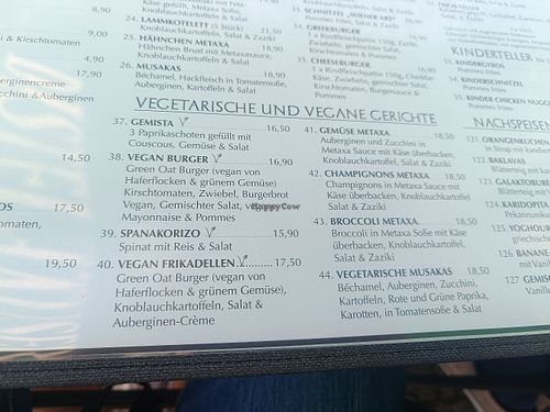 Vegan and vegetarian options available at Theo's Brückenhäusle in Margetshoechheim