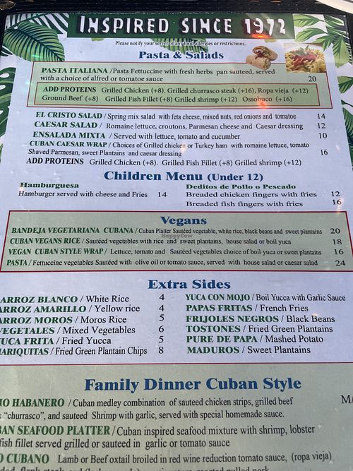   at El Cristo Restaurant in Miami