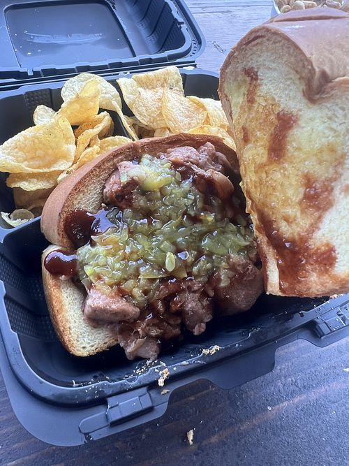 Jackfruit bbq sandwich   at Uptown Hog in Nixa