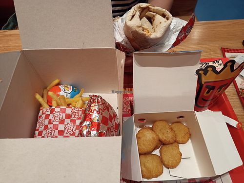 Kids menu, doner, nuggets. Kinder surprise dessert is NOT vegan at Kebhouze - Cc RomaEst in Rome
