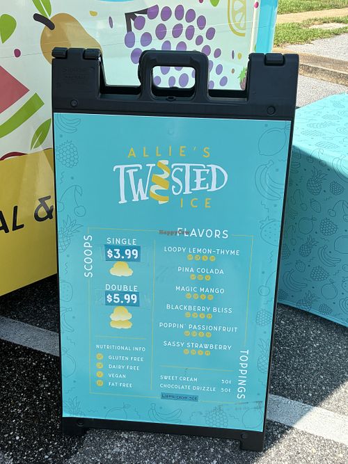 Menu   at Allie's Twisted Ice  in Fairhope