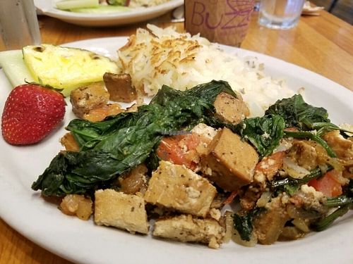 vegan tofu scramble  at Buzz Cafe in Oak Park