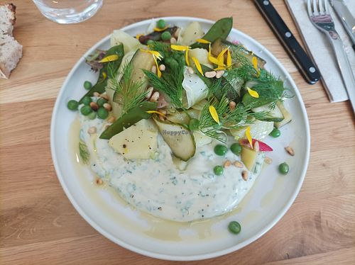 Salade froide pommes de terre et taizizki at Chardon  in Angers
