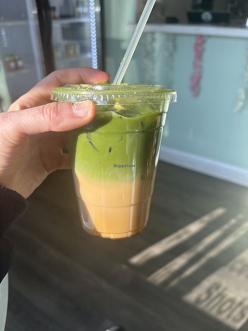 Delicious banana brown sugar matcha   at Heavenly Nature Juice Bar in Shelton