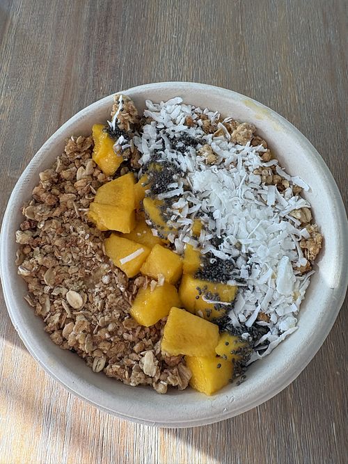 Mango bliss bowl   at Heavenly Nature Juice Bar in Shelton