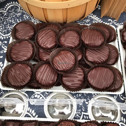 Vegan peanut butter discs at Chequessett Chocolate in Truro