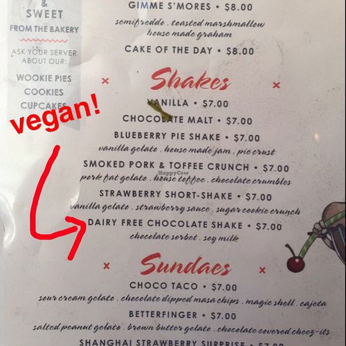 vegan chocolate shakes! at Little Goat Diner in Chicago