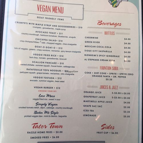 they have a vegan menu! at Little Goat Diner in Chicago