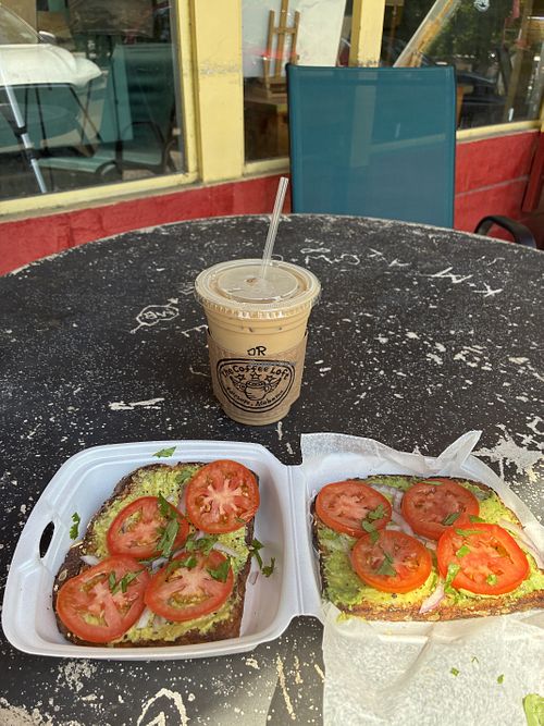 Avocado Toast with peanut butter soy lattee  at The Coffee Loft in Fairhope