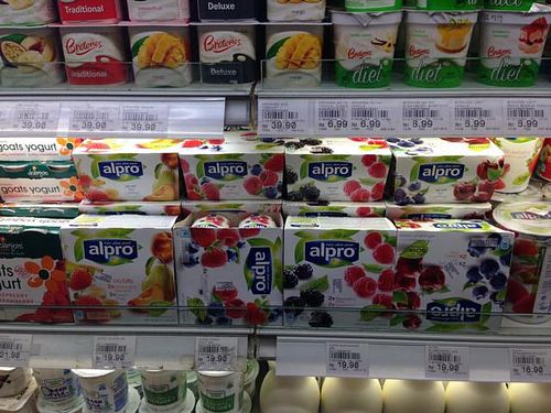Soy yoghurt selection at Village Grocer in Kuala Lumpur